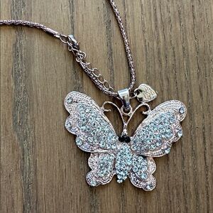 Betsey Johnson NWT 2 inch wide Rose Gold Colored Butterfly necklace